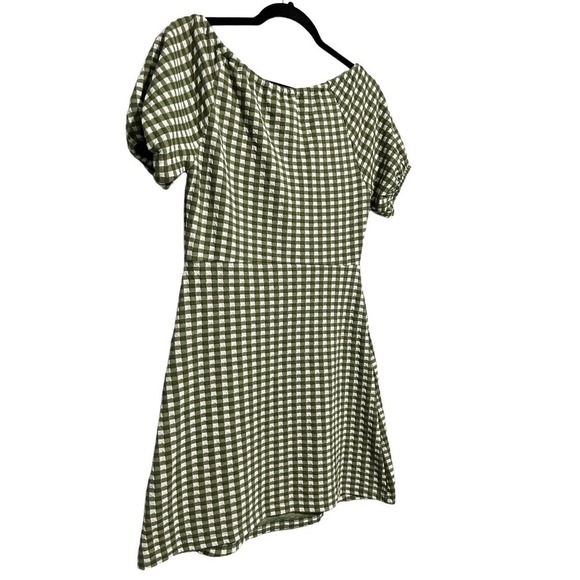 Madewell Jacquard Puff-Sleeve  Mini Dress Gingham Check - Picture 7 of 12